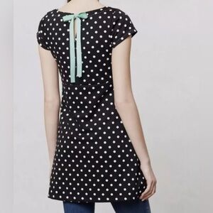 Polka Dot Black Dress with Mint Accents